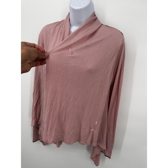 Fantastic Ted baker Cardigan Light Salmon Colour With Roses At The Back 2 /M - Picture 4 of 16